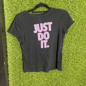 Brand is Nike size is extra large the color is black, purple, and white.